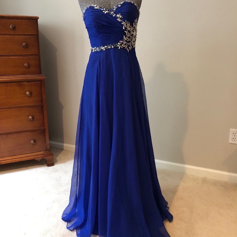 Custom Prom Suit Light Blue with Silver Rhinestones